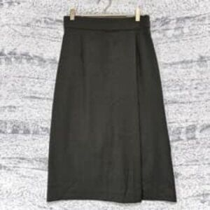 Untitled Wool Blend Midi Wrap-Style Pencil Skirt